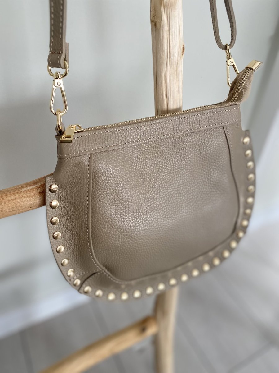 BOLSO PIEL BANDOLERA VIRGINIA TOPO - Imagen 2